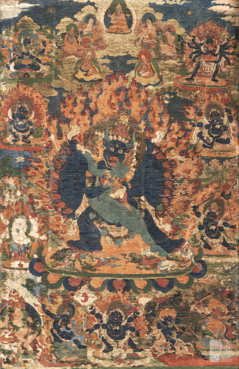 A THANGKA DEPICTING MAHAVAJRABHAIRAVA